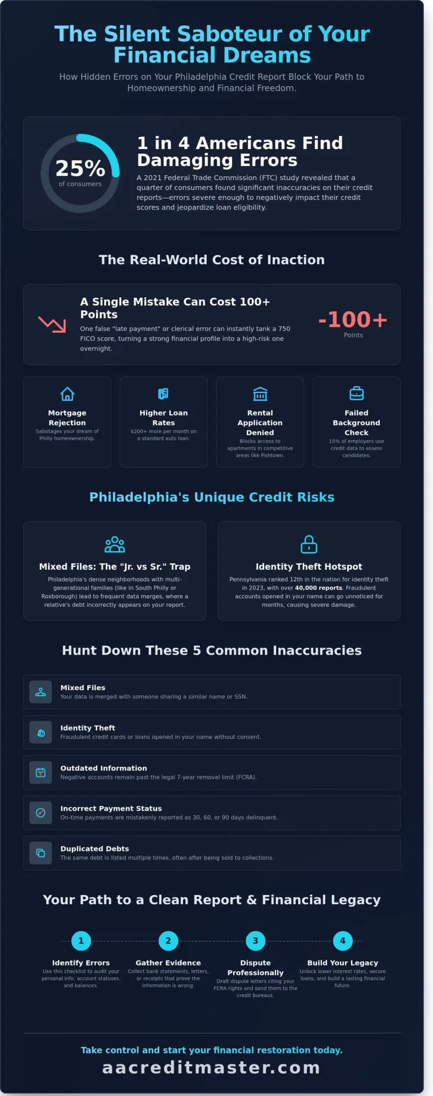5 Common Credit Report Inaccuracies Philadelphia Residents Face: A Checklist