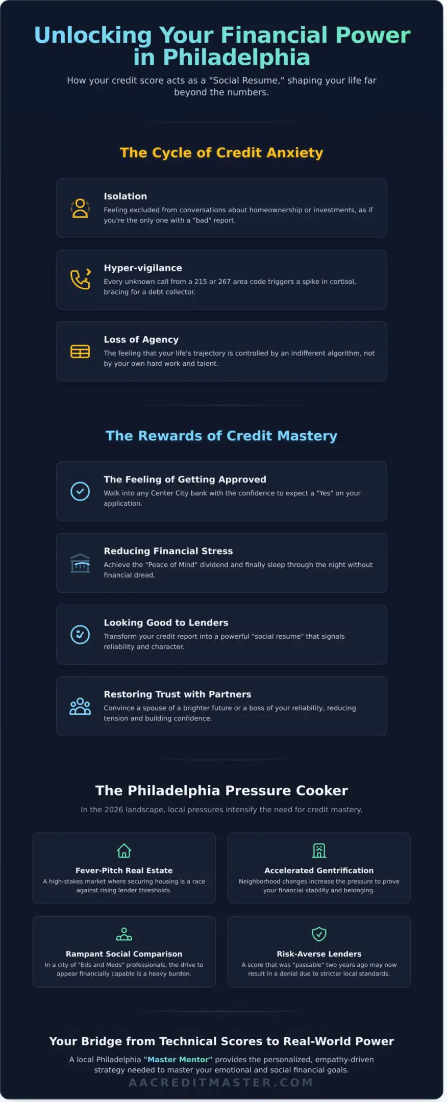 Infographic explaining the rewards of credit mastery.