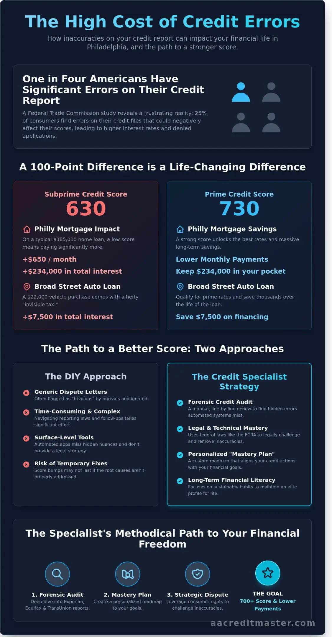 Comparison of 530 vs 730 credit scores showing savings and benefits.