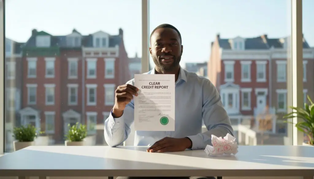Man proudly holding a certificate in a bright room.