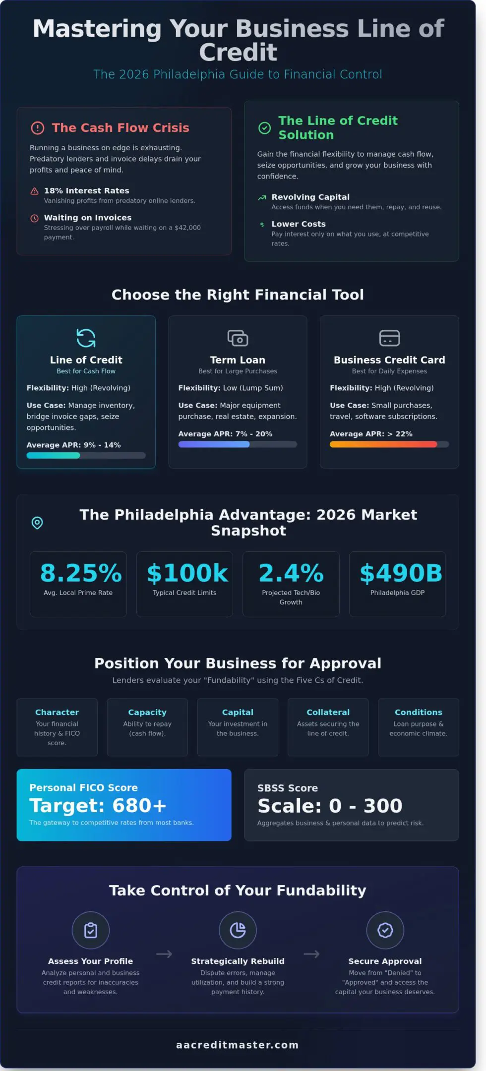 Infographic comparing loan options with interest rates and approval tips.
