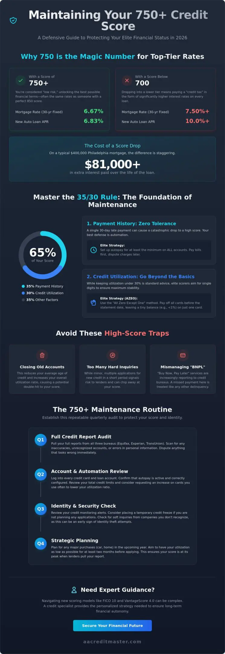 How to Maintain a 750 Credit Score in 2026: The Elite Maintenance Guide